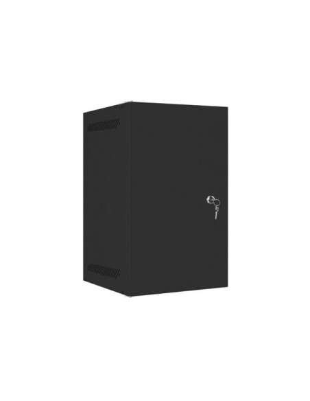 Cabinete metalice / Rack -uri LANBERG Dulap rack 10" perete 9U / 280x310 pentru auto-asamblare, cu ușă metalică, negru (flat pac