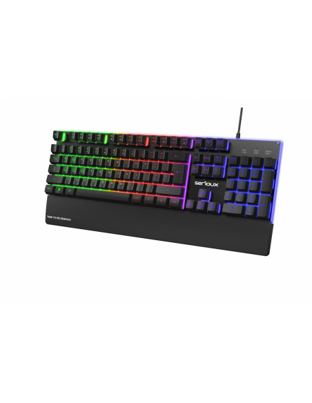 Tastaturi SERIOUX Tastatura gaming cu fir iluminata Serioux Nexor, interfata USB, numar de taste: 104, material ABS, anti-ghosti