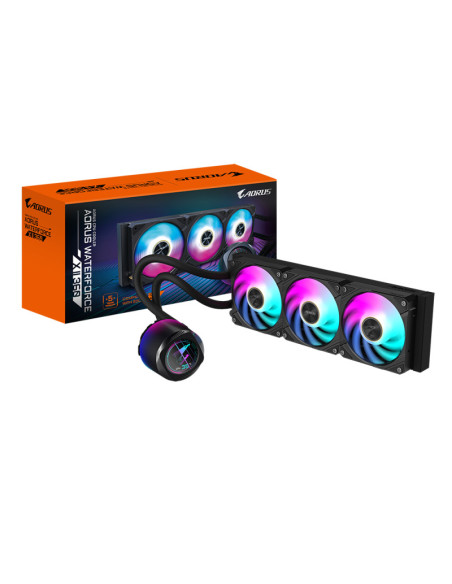 Cooler Procesor GIGABYTE Cooler Procesor GIGABYTE AORUS WATERFORCE X II 360, Lichid, 12 cm, 3 ventilatoare, aRGB