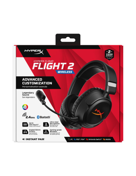 Casti audio HP Casti Gaming Head-band HyperX Cloud Flight 2, Wireless, negru