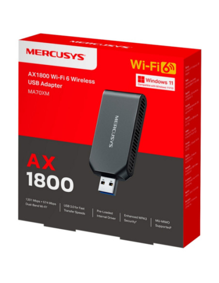 Routere Wireless MERCUSYS AX1800 Wi-Fi 6 USB Adapter