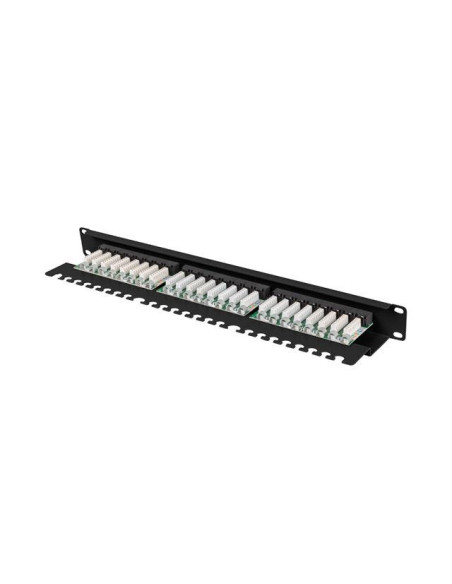 Alte accesorii retea LANBERG Patch panel 24 porturi 1U 19" Cat.5e UTP cu organizator cabluri, negru