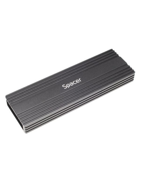 Hard Disk-uri externe SPACER Rack extern SPACER, pt. SSD M.2 PCIe NVME, interfata PC USB 3.1 Type C, Striat, aluminiu, negru