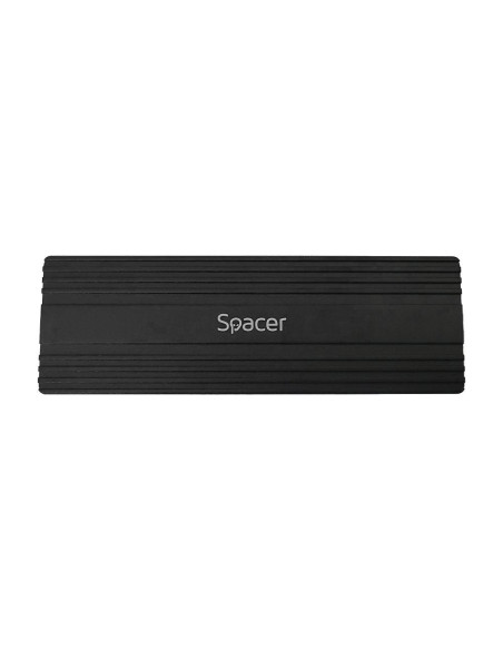 Hard Disk-uri externe SPACER Rack extern SPACER, pt. SSD M.2 PCIe NVME, interfata PC USB 3.1 Type C, Striat, aluminiu, negru
