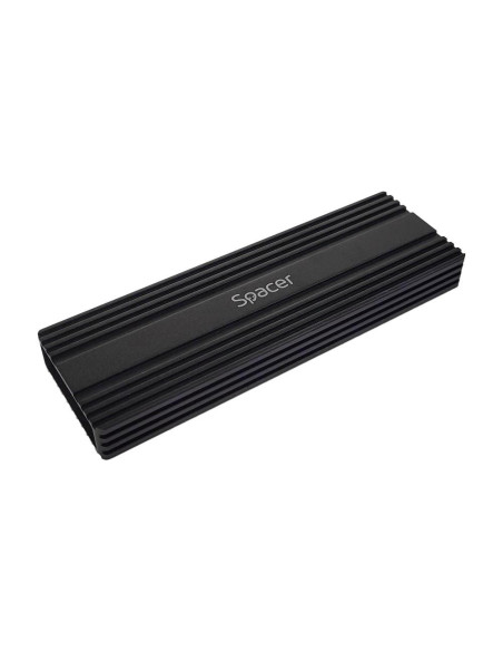 Hard Disk-uri externe SPACER Rack extern SPACER, pt. SSD M.2 PCIe NVME, interfata PC USB 3.1 Type C, Striat, aluminiu, negru