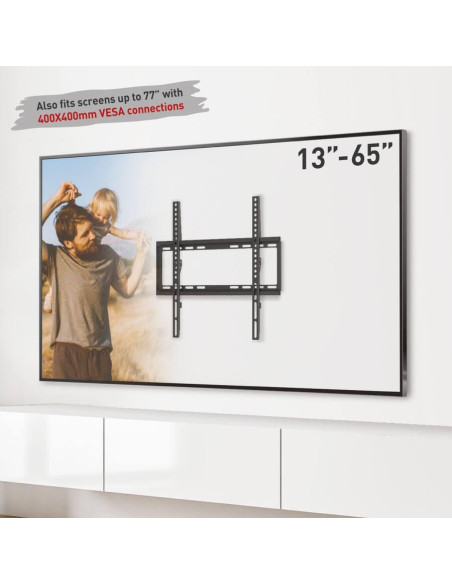Suport TV / Monitor BARKAN Suport TV de perete Barkan fix, compatiblitate ecran 13-65", greutate maxima suportata 50kg, VESA 75x