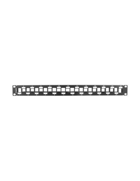 Alte accesorii retea LANBERG Patch panel gol 24 porturi 1U eșalonat cu organizator pentru module Keystone, negru