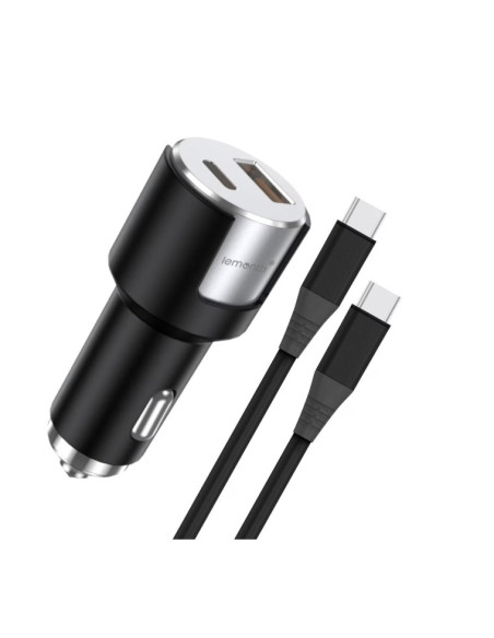 Incarcatoare telefoane LEMONTTI Incarcator auto Lemontti Fast Charge 1 x port PD Type-C 20W + 1 x port USB-A QC 3.0 18W cu cablu