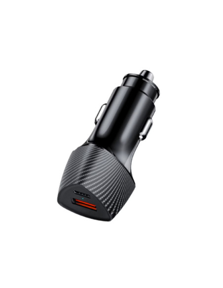 Incarcatoare telefoane LEMONTTI Incarcator auto Lemontti Auto Super Fast Charge 48W 2 porturi PD Type-C 30W + USB-A QC 3.0 Negru