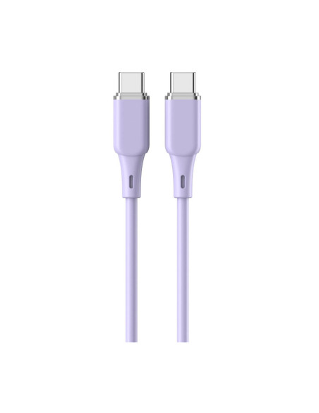 Cabluri periferice LEMONTTI Cablu Lemontti Liquid Silicon Type-C la Type-C, Fast Charge, PD 60W, lungime 1.2m, Mov
