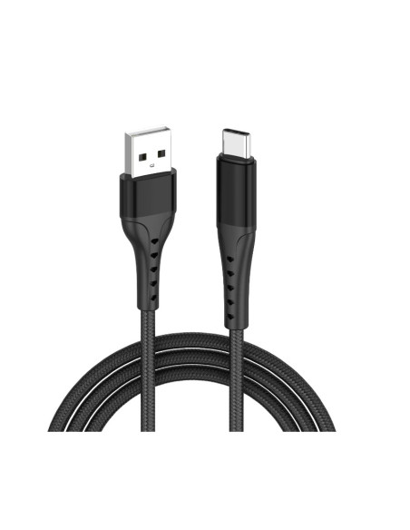 Cabluri periferice LEMONTTI Cablu Lemontti Bending Aluminum USB-A la Type-C, Fast Charge, lungime 1.5m, Negru