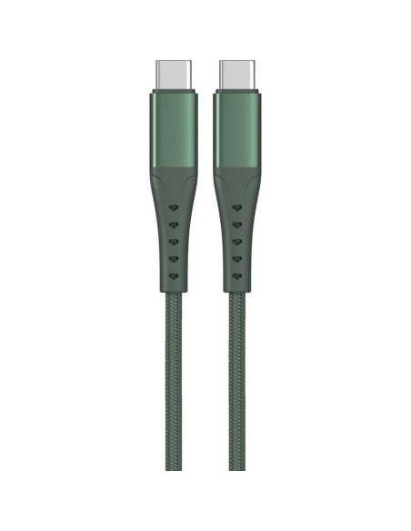 Cabluri periferice LEMONTTI Cablu Lemontti Bending Aluminum Type-C la Type-C, Fast Charge, PD 60W, lungime 2m, Verde