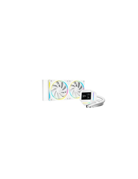 Cooler Procesor DEEPCOOL Cooler Procesor DeepCool LM240 WH, Lichid, 12 cm, 2 ventilatoare, aRGB