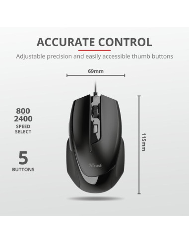 Mouse TRUST Mouse Trust Voca Comfort Mouse,...