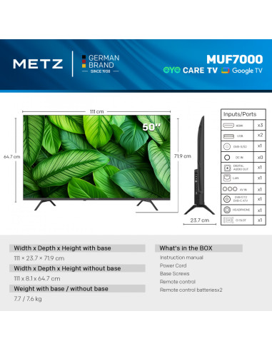 Televizoare METZ LED TV 4K 50"(126cm) METZ...