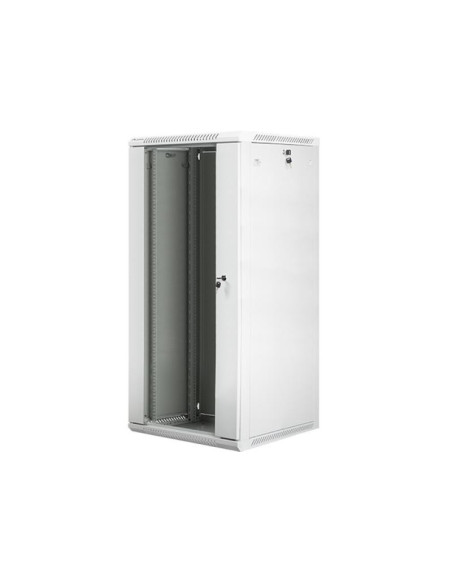 Accesorii LANBERG Dulap rack 19" perete 27U / 600x600 (flat pack) cu ușă din sticlă, gri V2