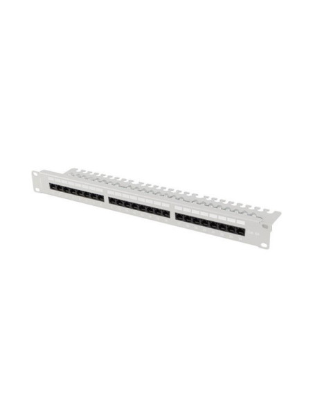 Alte accesorii retea LANBERG Patch panel 24 porturi 1U 19" Cat.6A UTP cu organizator cabluri, gri