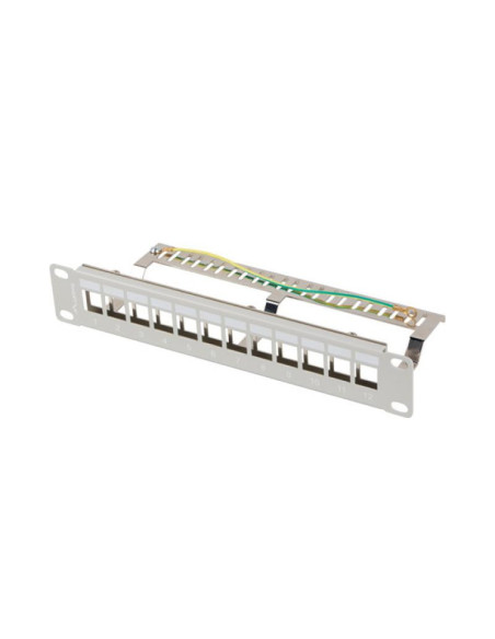 Alte accesorii retea LANBERG Patch panel gol 12 porturi 1U 10" FTP pentru module Keystone, gri V2