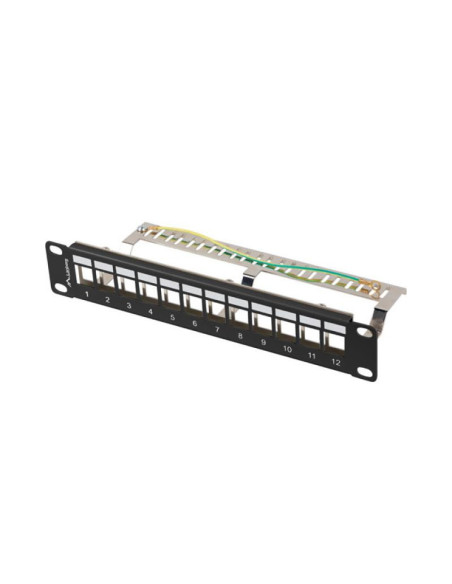 Alte accesorii retea LANBERG Patch panel gol 12 porturi 1U 10" FTP pentru module Keystone, negru V2