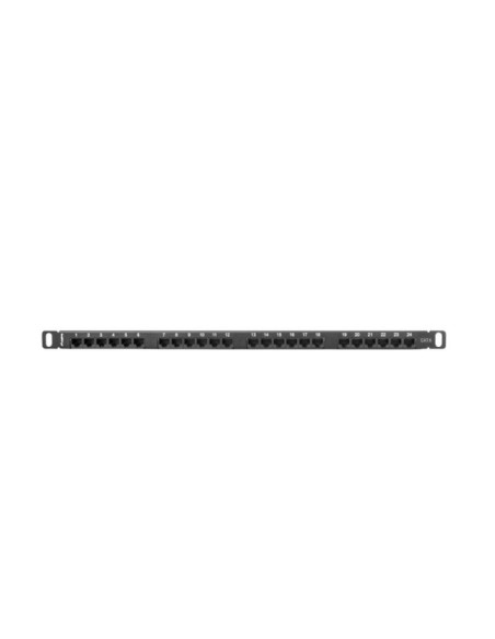 Alte accesorii retea LANBERG Patch panel 24 porturi 0,5U 19" Cat.6 UTP cu organizator cabluri, negru