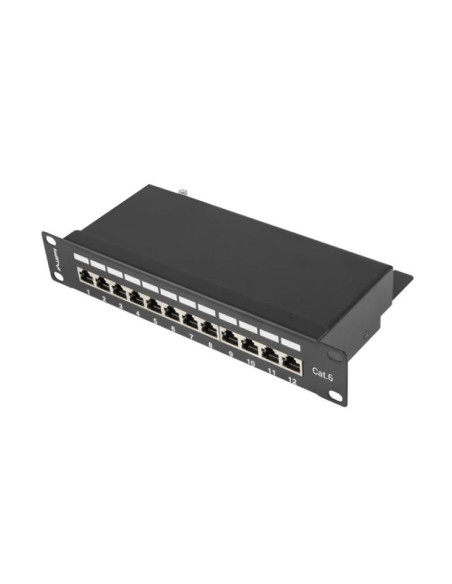 Alte accesorii retea LANBERG Patch panel 12 porturi 1U Cat.6 FTP negr