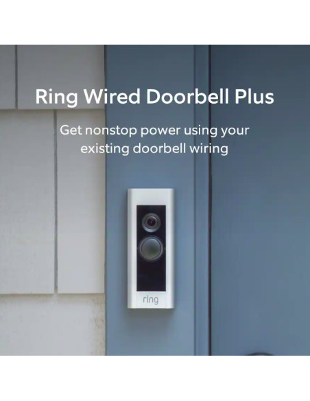 Video RING Sonerie inteligentă Ring, Alexa, video HD, microfon și difuzor integrate, Argintie, cu fir