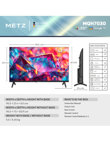 Televizoare METZ QLED TV FHD 43"(108cm) METZ...