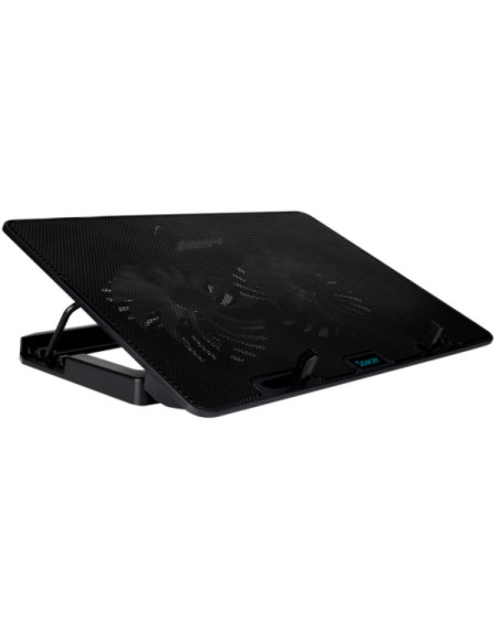 Stand & cooling pad SPACER STAND SPACER notebook 17″ Gaming, placa metal, 2x125mm LED fans,turatie:1200-1400rpm, 5 trepte Inalti