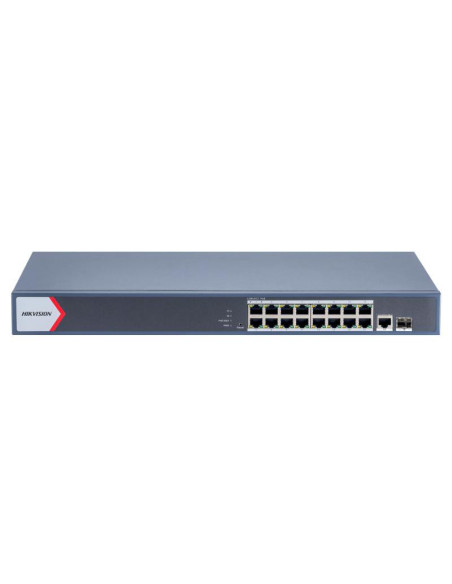Switch-uri HIKVISION Switch PoE Hikvision DS-3E1518P-EI/M: 16 x gigabit PoE RJ45 ports, 1 × gigabit RJ45 port, 1 x gigabit fiber