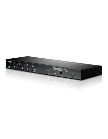 Switch-uri KVM ATEN Switch KVM Aten, Raft pentru montat echipamente 1U Negru, Număr de calculatoare: 256, Tastatură de tip port: