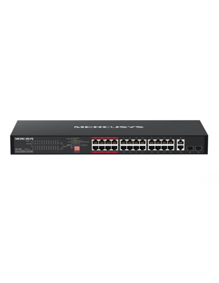 Access point & Range Ext. MERCUSYS 24-Port 10/100Mbps + 2-Port Gigabit Rackmount Switch with 24-Port PoE+ PORT: 24× 10/100Mbps P