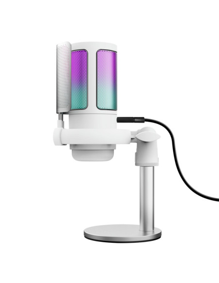 Microfoane TRUST Microfon Trust GXT 238W Auron, tip Condenser, USB-C, LED backlight