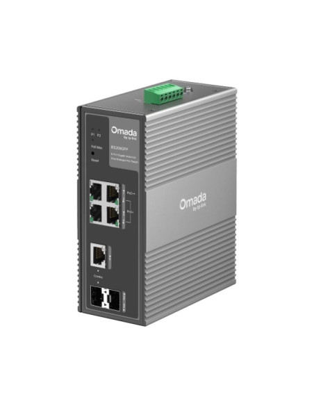 Switch-uri TP-LINK Switch Industrial Easy Managed, 6 porturi:4× Gigabit RJ45 Ports (1× PoE++, 3× PoE+), 1× Gigabit Combo RJ45/SF