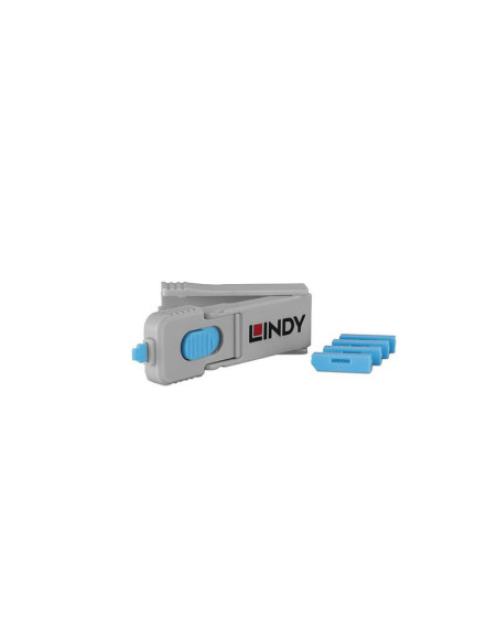 Cabluri periferice LINDY Port blocker Lindy 4 x Display Port, material ABS, albastru