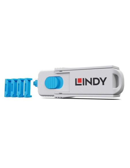 Cabluri periferice LINDY Port blocker Lindy 4xHDMI, material ABS, albastru