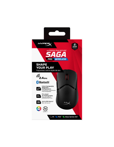 Mouse HP Mouse Gaming Wireless HyperX Pulsefire Saga Pro, 3200 dpi, Negru
