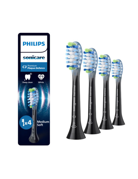 Accesorii PHILIPS Rezerve PHILIPS Sonicare Plaque Defence HX9044/88, Pachet de 4 capete de periere, Standard, Click-on, Sincroni