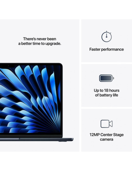 Laptop APPLE MacBook Air 13.6" Retina/Apple M4 (CPU 10-core, GPU 10-core, Neural Engine16-core)/16GB/ 1TB - Midnight - INT KB (2