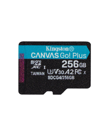 Carduri memorie KINGSTON Card de Memorie MicroSDXC Kingston256GBCanvas GO PlusFara Adaptor