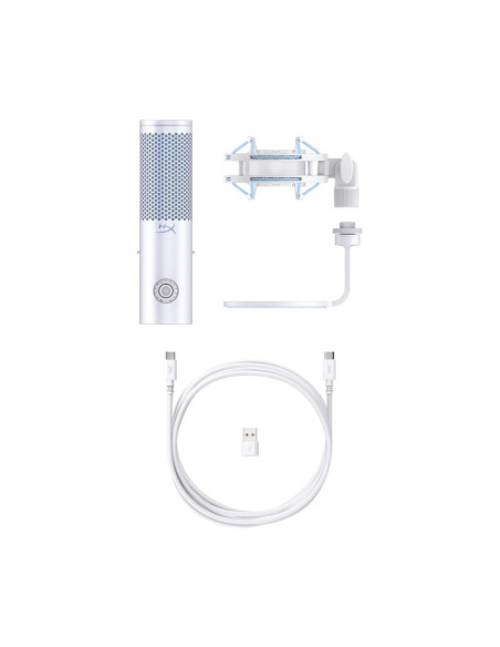 Microfoane HP Microfon HyperX QuadCast 2 Frost, tip Condenser, USB, LED backlight, noise reduction