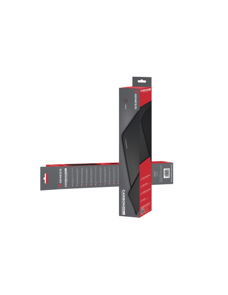 Mouse pad GENESIS Mousepad Genesis Carbon 500 Maxi Logo, material cauciuc + textil, dimensiuni 900x450x2.5 mm, negru