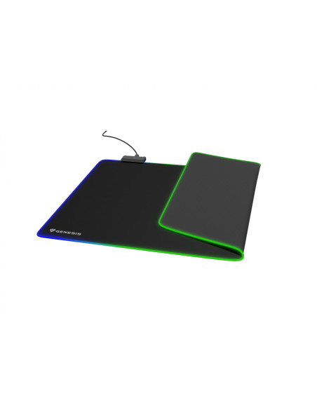 Mouse pad GENESIS Mousepad Genesis Boron 500 XXL, iluminare RGB, material cauciuc + textil, dimensiuni 800x400x4 mm, negru