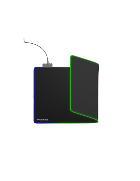 Mouse pad GENESIS Mousepad Genesis Boron 500 XXL, iluminare RGB, material cauciuc + textil, dimensiuni 800x400x4 mm, negru
