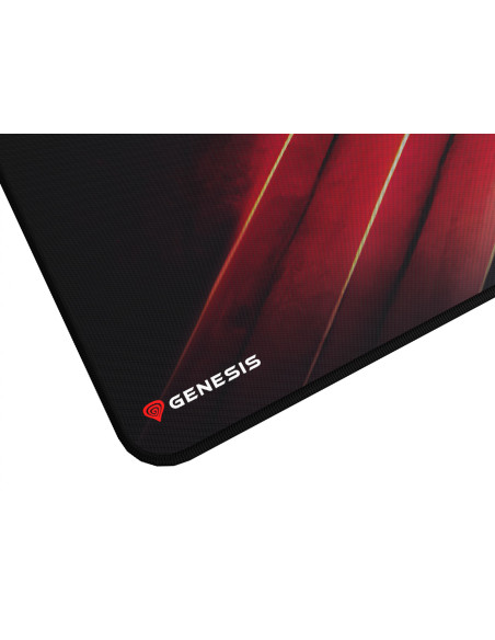 Mouse pad GENESIS Mousepad Genesis Carbon 500 Maxi Flash, material cauciuc + textil, dimensiuni 900x450x2.5 mm, negru/rosu